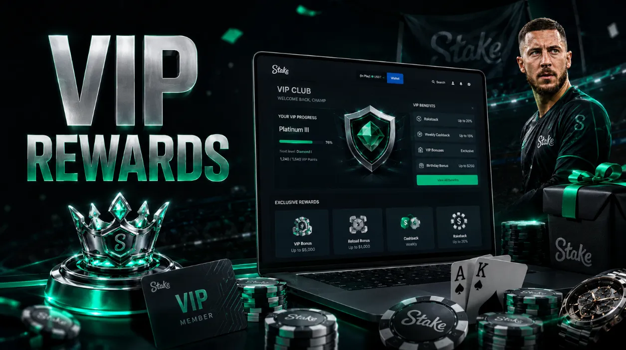 Stake bonuses, VIP and rewards
